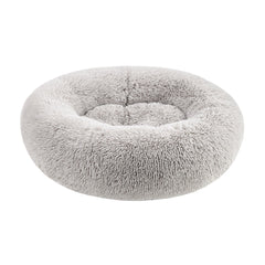 Petcrest® Fur Donut Bed for Dogs & Cats Gray 30"