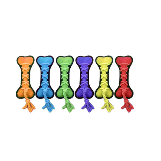 Multipet Cross-Ropes™ Bone Dog Toys Assorted Color 11.5 Inch