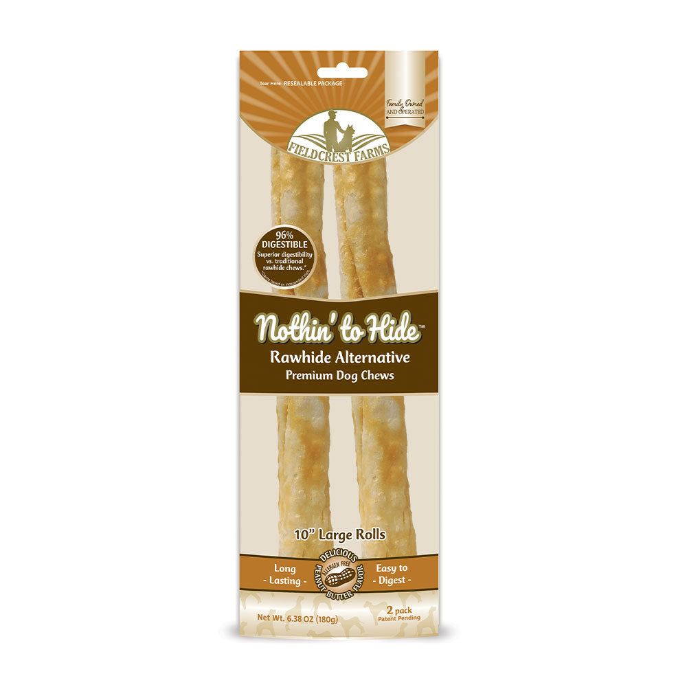 Nothin' to Hide™ Large 10" Peanut Butter Roll Dog Chew 2 Pack