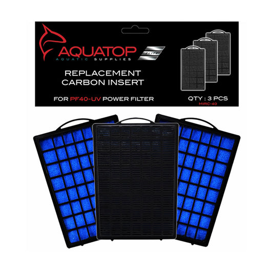 Aquatop® Aquarium Carbon Cartridge 3 Pcs Black Color for PF40-UV Hang On UV Filter
