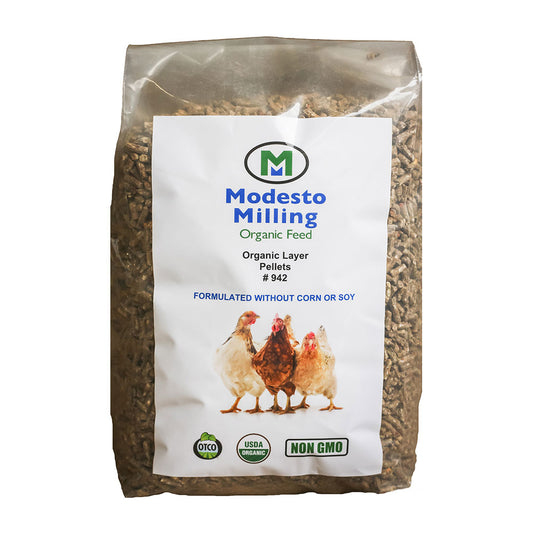 Modesto Milling® Organic Non Corn/ Non Soy Layer Pellets 10lbs