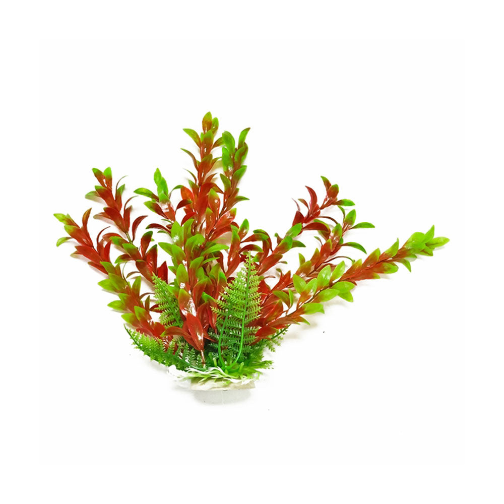 Aquatop® Hygro-Like Aquarium Plant 20 Inch Green/Red Color with Weighted Base