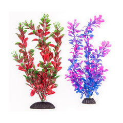 Aquatop® Plastic Freshwater Aquarium Plant 10 In HT 2 Count Purple/Green