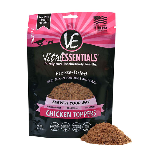 Vital Essentials® Freeze-Dried Chicken Toppers for Dogs or Cats, 6 oz