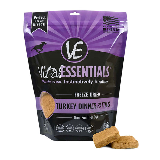 Vital Essentials® Freeze-Dried Turkey Dinner Patties Dog Food 14 Oz