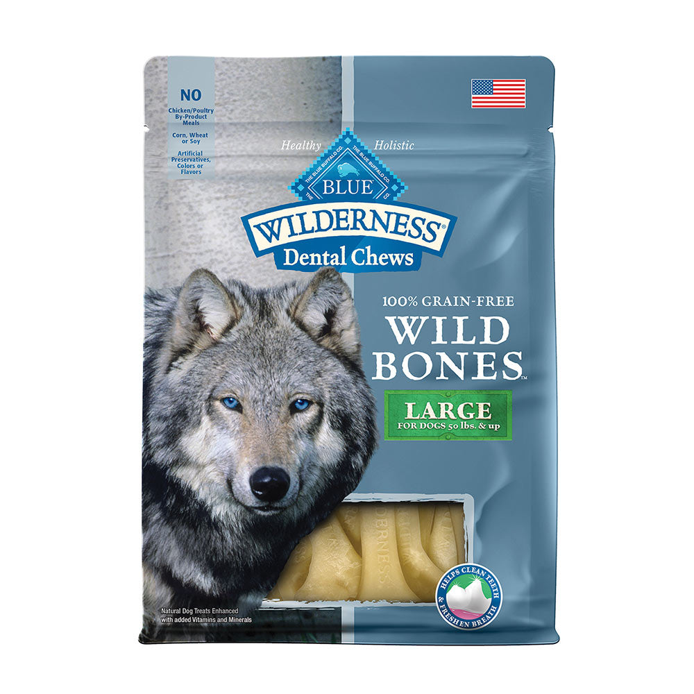 Blue Buffalo® Wilderness™ Grain Free Dental Chews Large Size Wild Bones™ 10 Oz