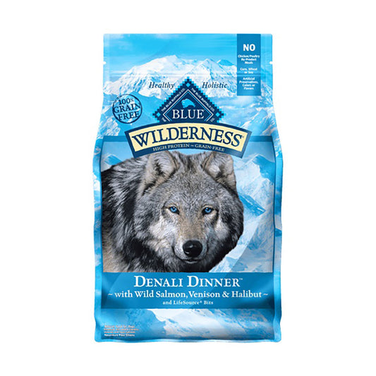 Blue Buffalo™ Wilderness™ Grain Free Denali Dinner® with Wild Salmon Venison & Halibut Adult Dog Food 22 Lbs