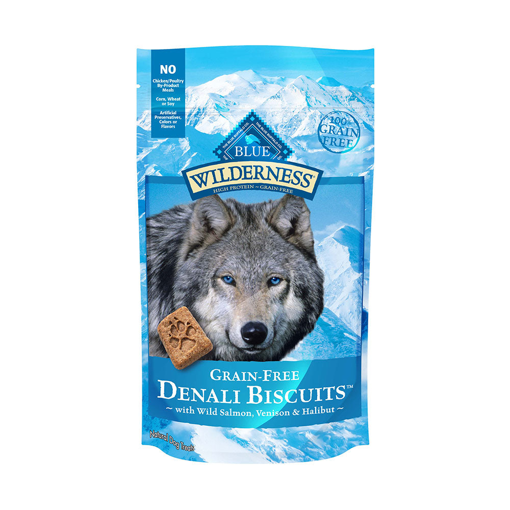 Blue Buffalo™ Wilderness™ Denali Biscuits™ with Wild Salmon, Venison & Halibut Grain Free Natural Crunchy Dog Biscuits 8 Oz