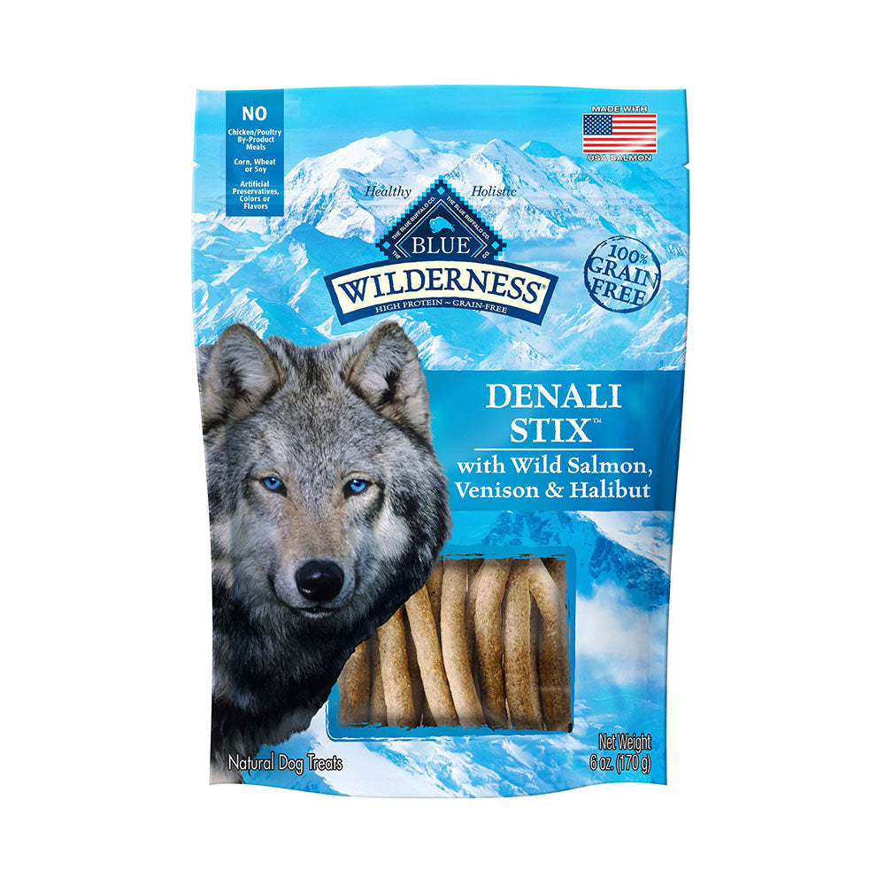 Blue Buffalo™ Wilderness™ Denali Stix™ with Wild Salmon Venison & Halibut Grain Free Soft-Moist Dog Treat 6 Oz