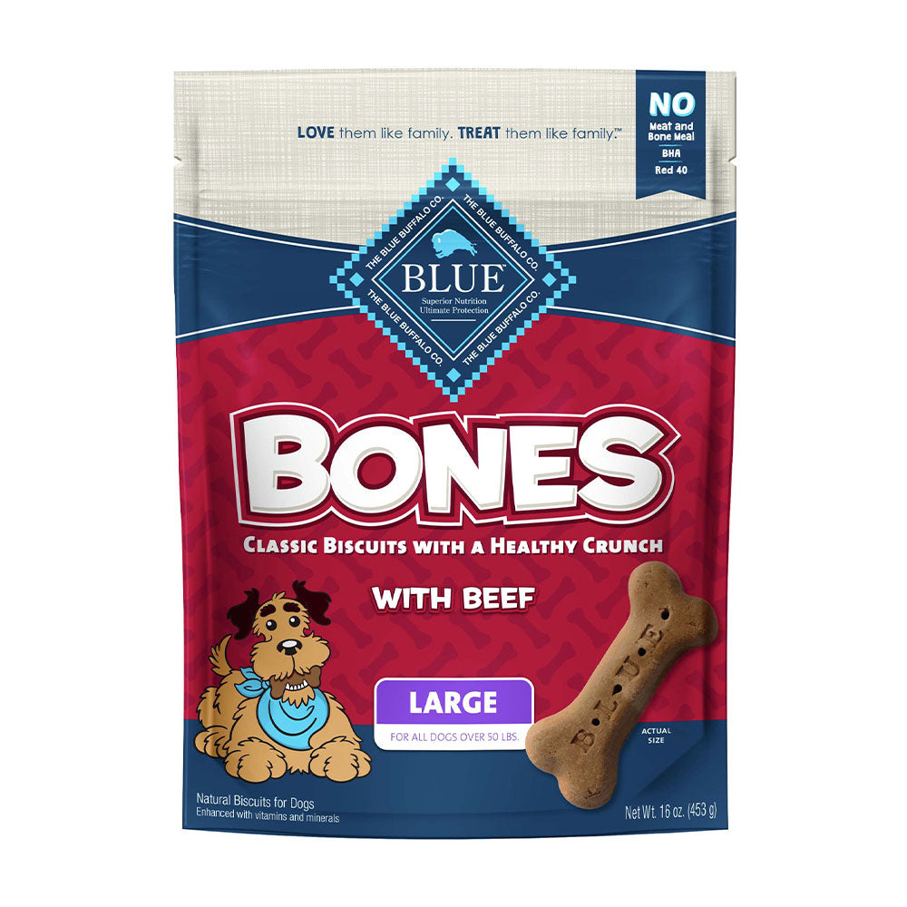 Blue Buffalo™ Bones with Real Beef Biscuit For Dog 16 Oz Large