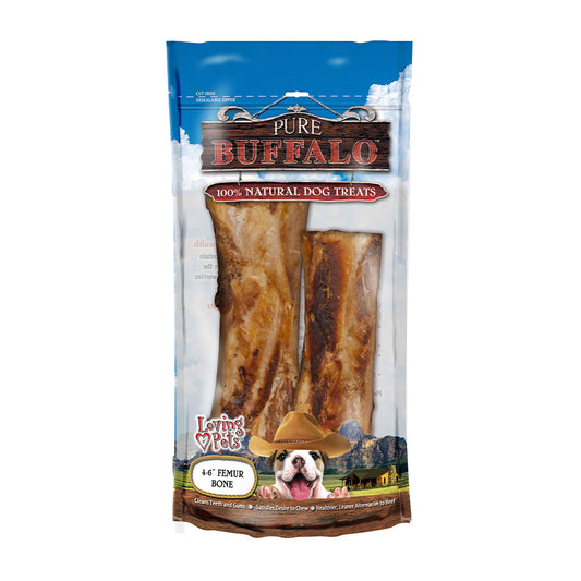 Loving Pets® Pure Buffalo Meaty Femur 4-6" Bone Dog Treat, 2-Pack