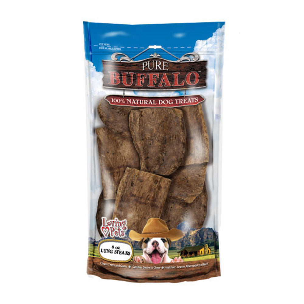Loving Pets® Pure Buffalo™ Grain Free Lung Steaks Natural Dog Treats 8 Oz