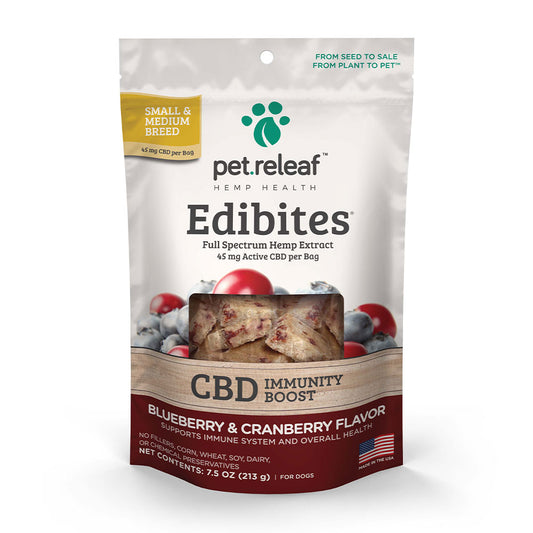Pet.Releaf® Edibites® Blueberry & Cranberry Hemp Oil Immunity Boost Chew for Dog 7.5oz