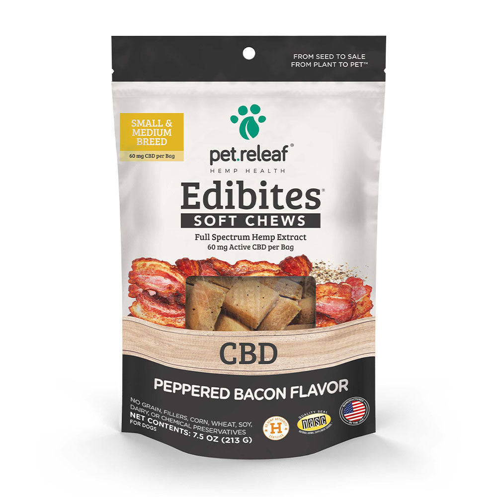 Pet.Releaf® Edibites® Peppered Bacon Flavor Chews for Small & Medium Dogs 7.5oz