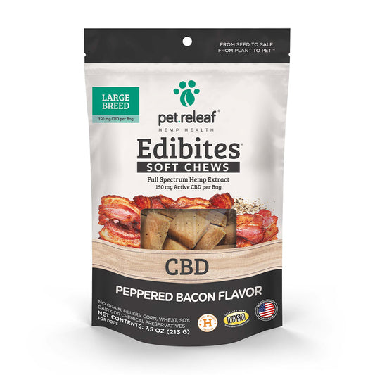 Pet.Releaf® Edibites® Peppered Bacon Flavor Chews for Large Dogs 7.5oz