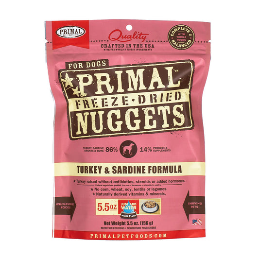 Primal™ Freeze Dried Raw Turkey & Sardine Formula Dog Nuggets 5.5 Oz