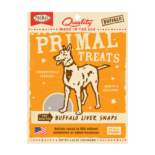 Primal™ Dry Roasted Buffalo Liver Snaps Dog Treat 4.25 Oz