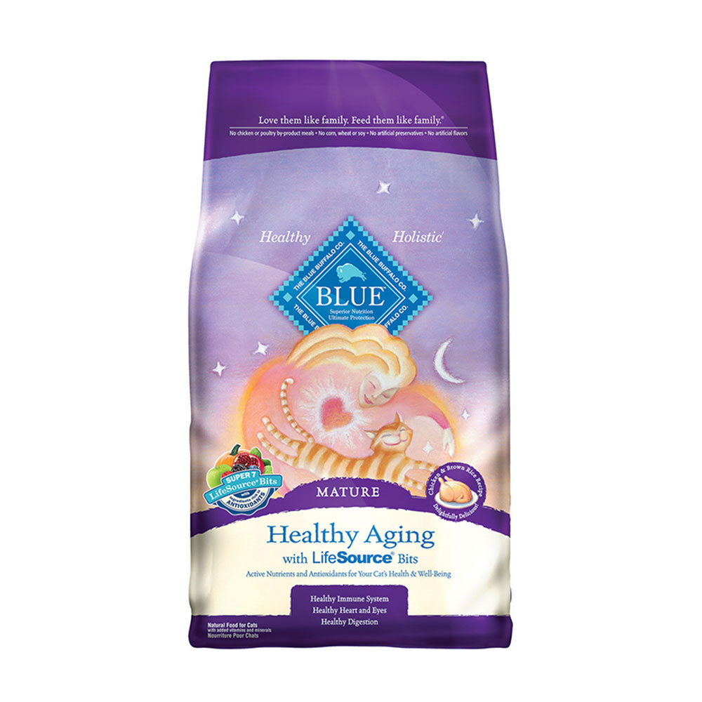 Blue Buffalo® Healthy Aging Chicken & Brown Rice Mature Cat Food 3 Lbs