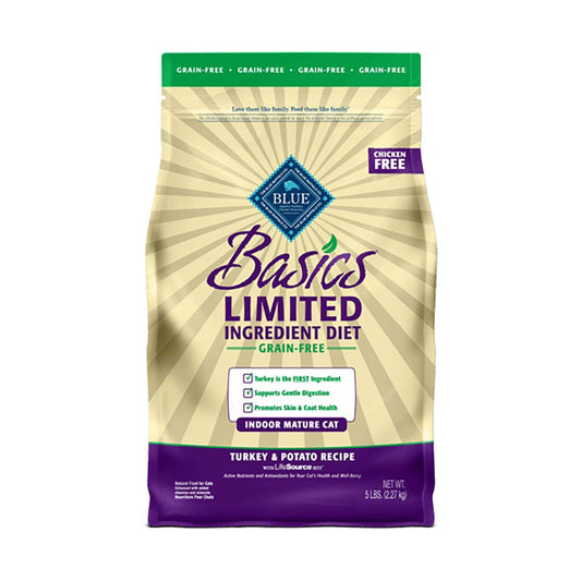 Blue Buffalo® Basics® Limited Ingredient Diet Grain Free Indoor Turkey & Potato Recipe Mature Cat Food 11 Lbs