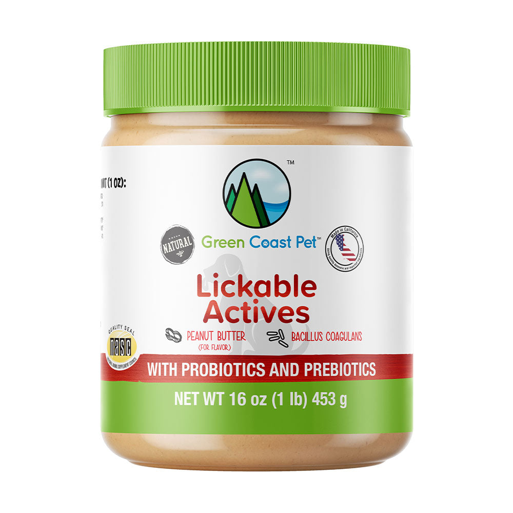 Green Coast Pet™ Lickable Actives™ Peanut Butter Flavor Prebiotics & Probiotics Dog Supplement 16 Oz