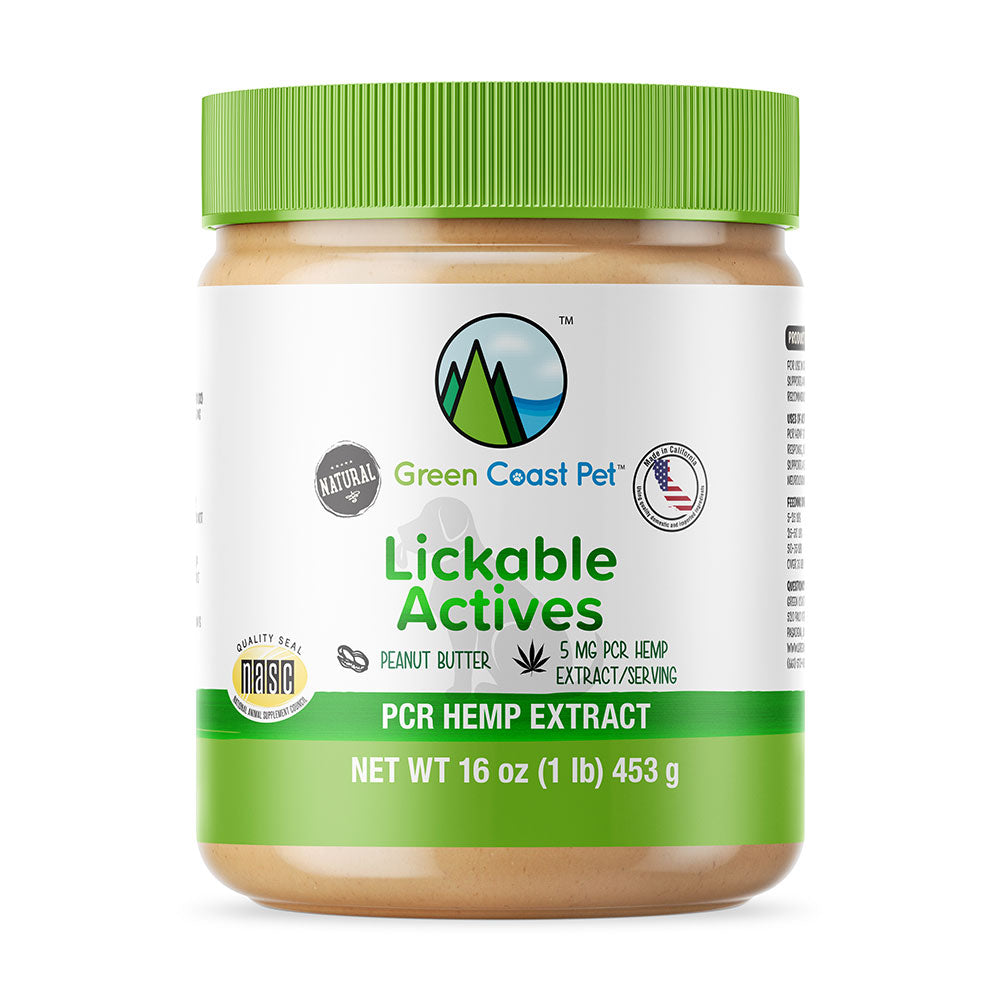 Green Coast Pet™ Lickable Actives™ Peanut Butter Flavor PCR Hemp Extract Dog Supplement 16 Oz