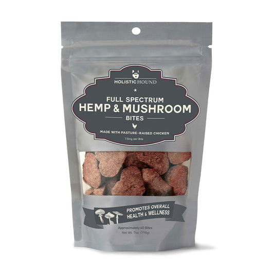Holistic Hound® Chicken Full Spectrum Hemp & Mushroom Bites with 7.5 mg CBD for Dog 7 Oz