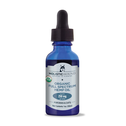 Holistic Hound® USDA Certified Organic Full Spectrum Hemp Oil with 250mg CBD for Dog 1 Oz