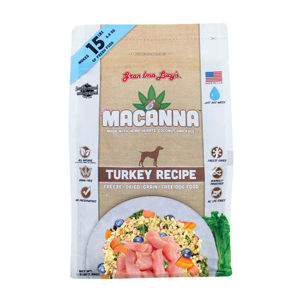 Grandma Lucy’s® Macanna® Freeze-Dried Turkey Recipe Grain Free Dog Food 3 Lbs