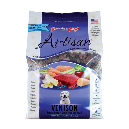 Grandma Lucy’s® Artisan™ Freeze Dried Grain Free Venison Recipe Dog Food 10 Lbs