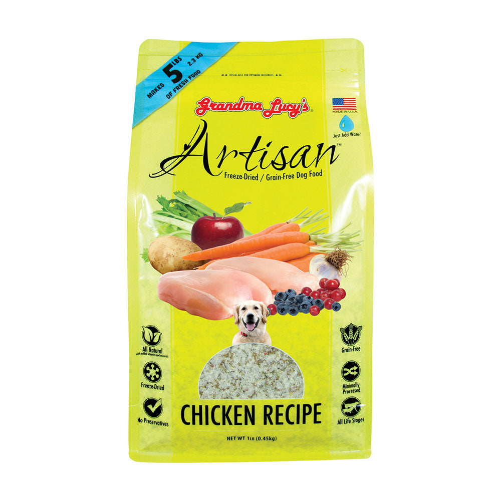 Grandma Lucy’s® Artisan™ Freeze Dried Grain Free Chicken Recipe Dog Food 1 Lbs