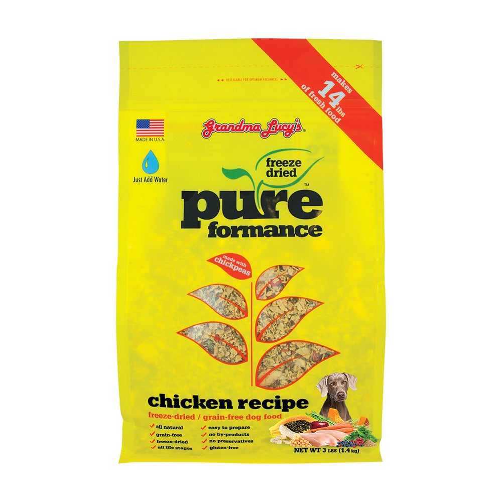 Grandma Lucy’s® Pureformance™ Freeze Dried Grain Free Chicken Recipe Dog Food 3 Lbs