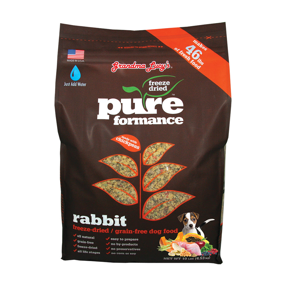 Grandma Lucy’s® Pureformance™ Freeze Dried Grain Free Rabbit Recipe Dog Food 10 Lbs