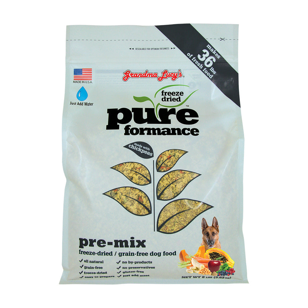 Grandma Lucy’s® Pureformance™ Freeze Dried Grain Free Pre-Mix Recipe Dog Food 8 Lbs