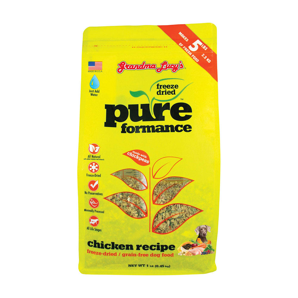 Grandma Lucy’s® Pureformance™ Freeze Dried Grain Free Chicken Recipe Dog Food 1 Lbs