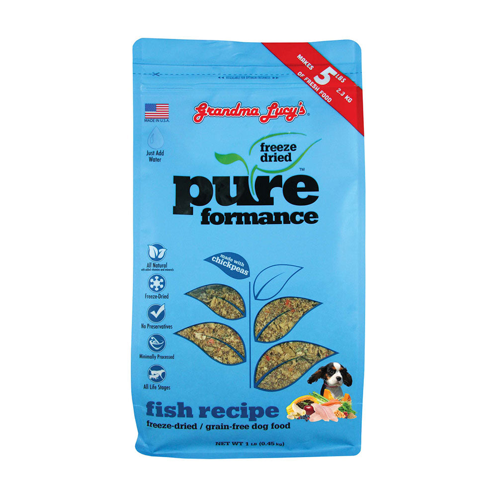 Grandma Lucy’s® Pureformance™ Freeze Dried Grain Free Fish Recipe Dog Food 1 Lbs