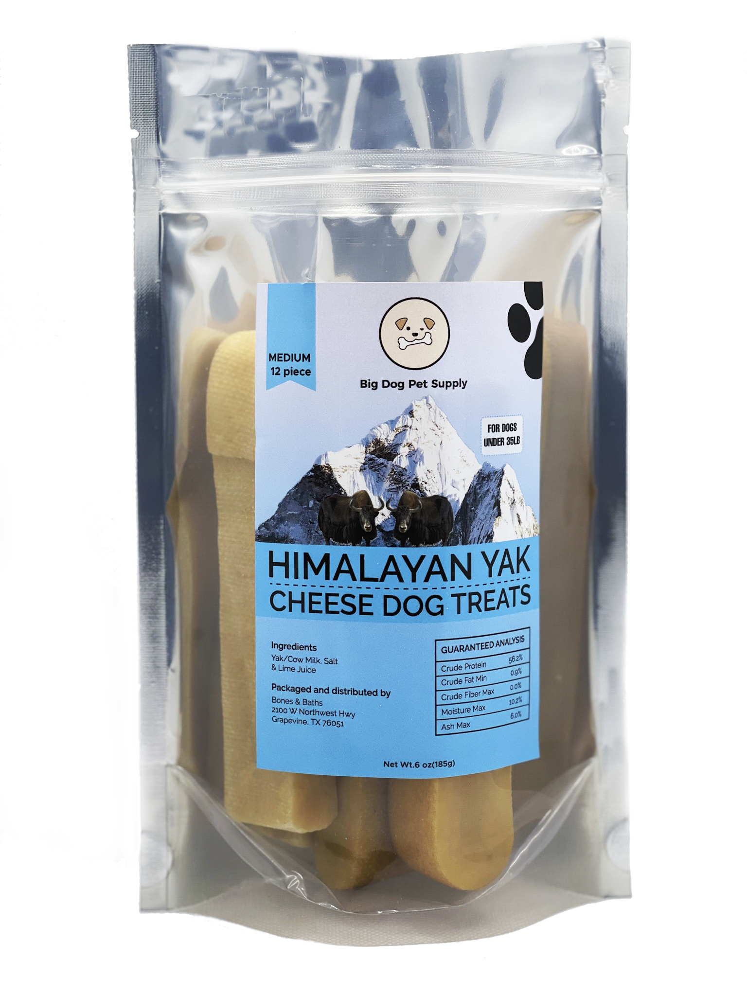 Big Dog Pet Supply Himalayan Yak Cheese Dog Treats-Medium by Pieces