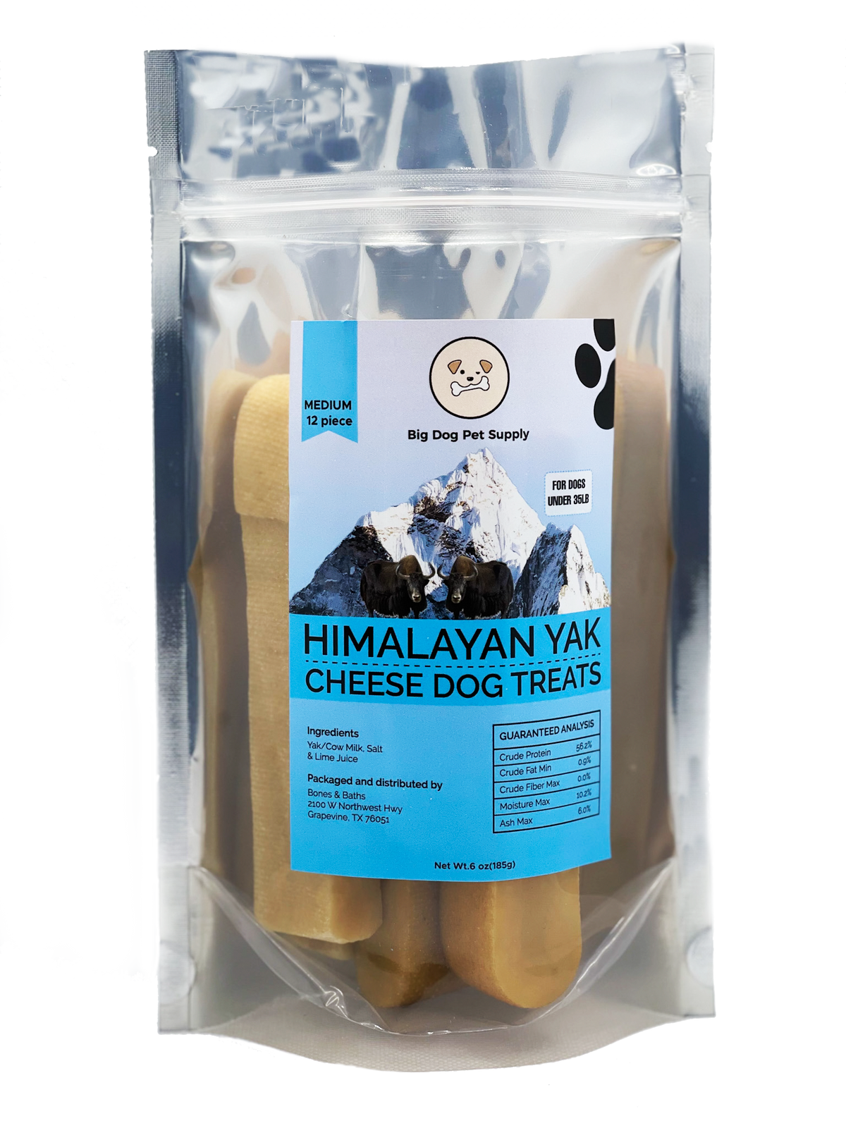 Big Dog Pet Supply Himalayan Yak Cheese Dog Treats-Medium by Pieces
