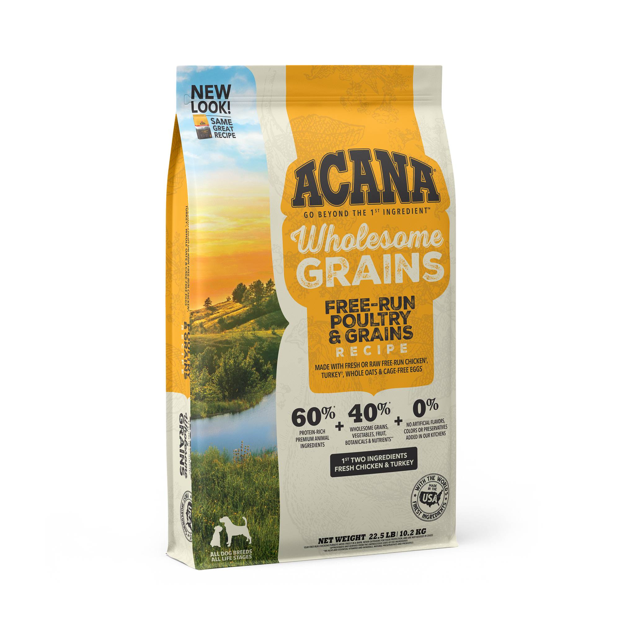 New Acana Wholesome Grain Free-Run Poultry & Grain Recipe