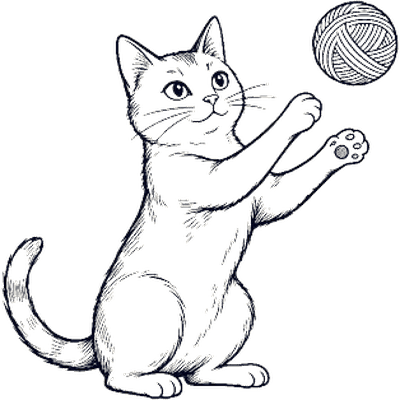 Cat catching yarn